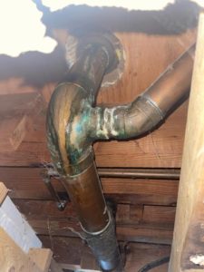 Blue and green stained copper pipes found in Virginia home