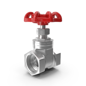 Silver example of a gate valve.